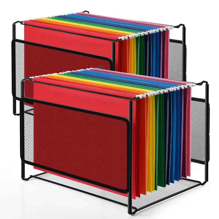 

Подвесной органайзер для файлов, органайзер для папок формата Letter с металлической сеткой, компактный ящик для хранения файлов для дома и офиса