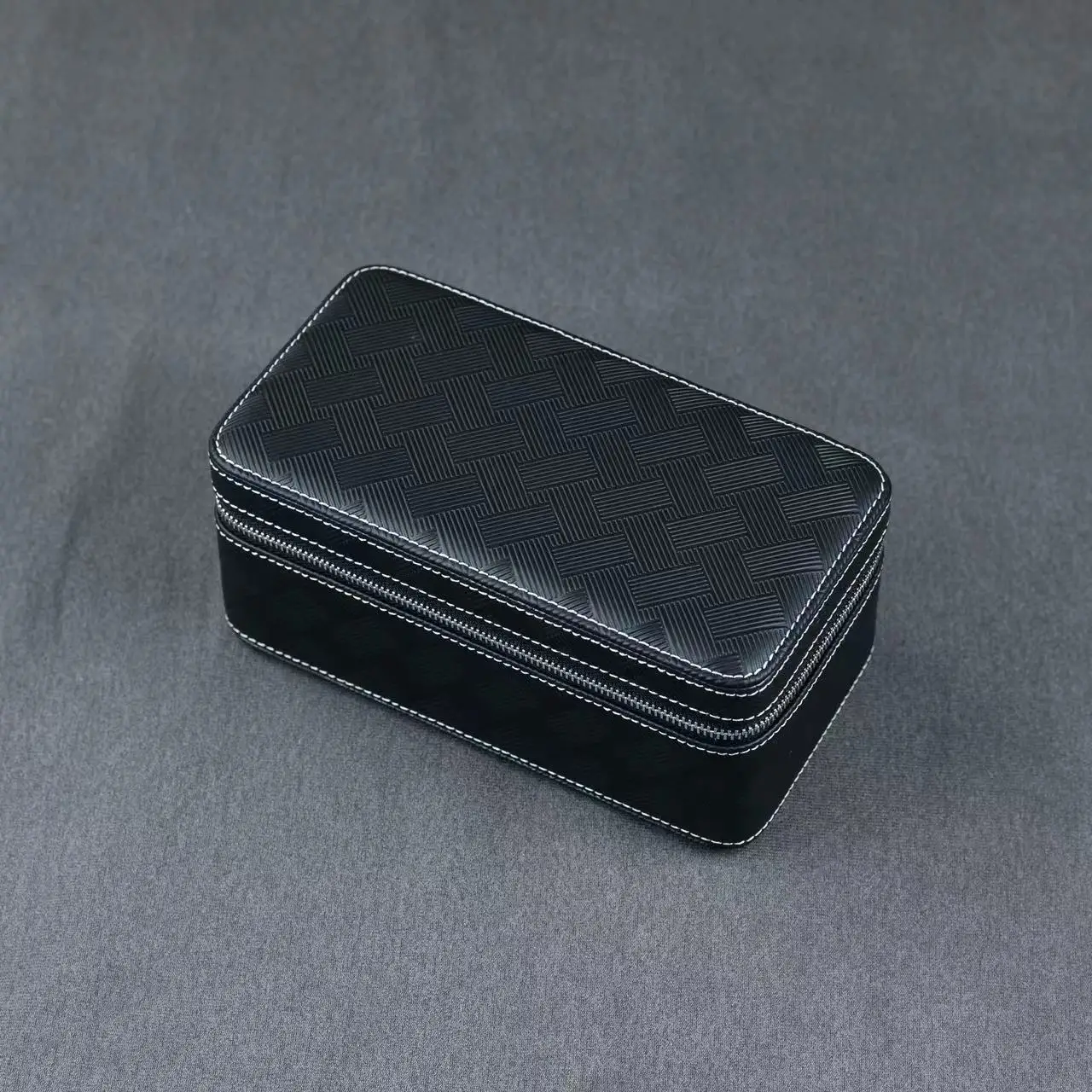 Three-watch position leather watch storage box portable business trip leather watch mechanical watch storage bag jewelry box