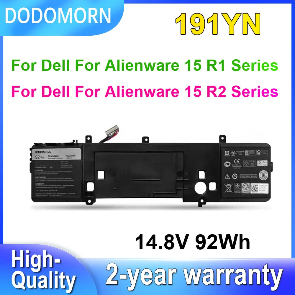 DODOMORN 191YN بطارية لديل ل Alienware 15 R1 R2 P42F 410GJ 2F3W1 02F3W1 8NH55 بطاريات الكمبيوتر المحمول 14.8V 92Wh قابلة للشحن