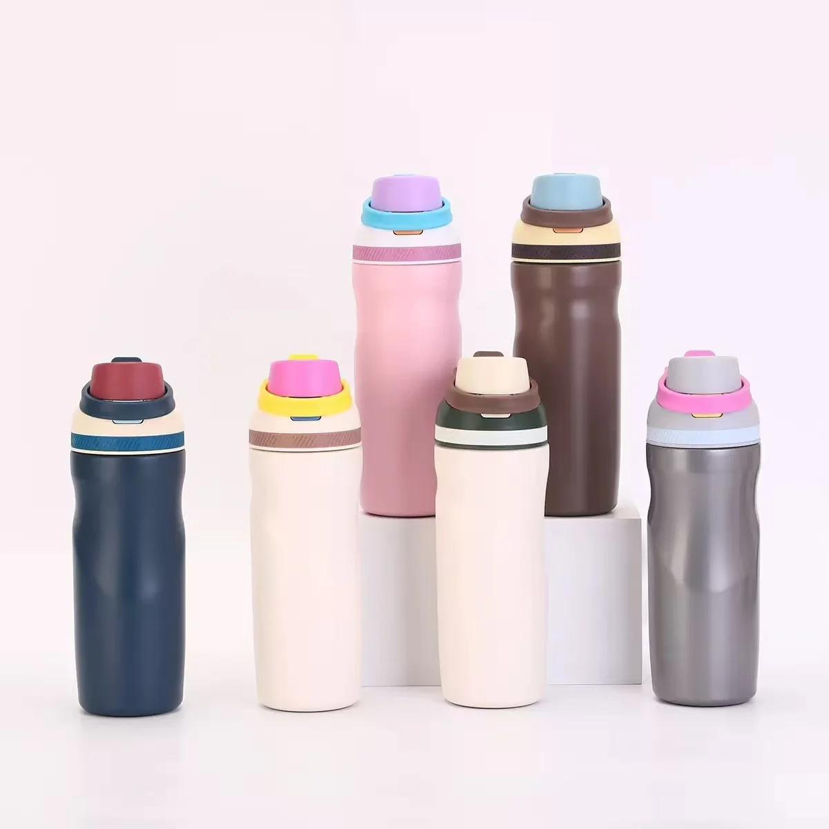 Contrast Color Handheld Suction Thermos 316 Stainless Steel Portable Travel Cup for Men and Women Sports Drinking Cup