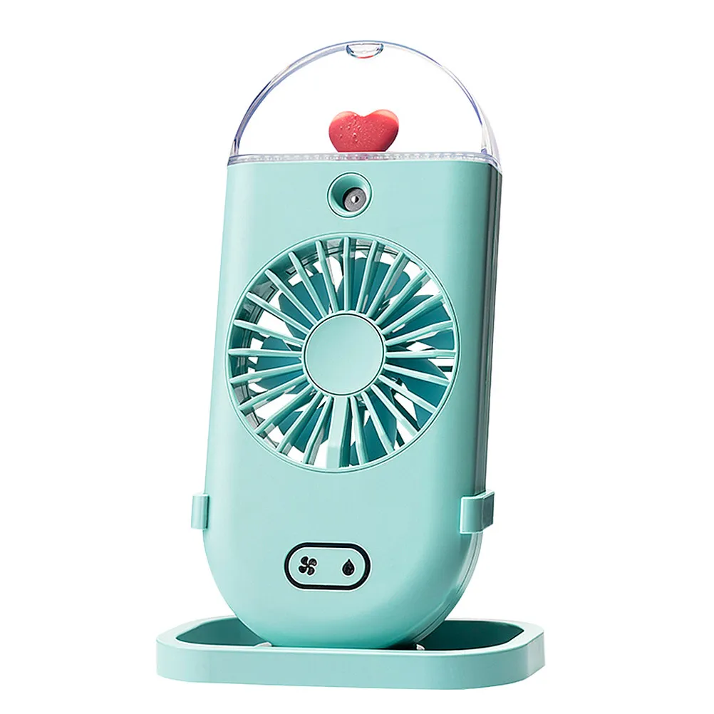 Mini USB Fan with Mist Spray and Night Light 3 Gear Control Portable Hydrating Cooling Fan for School Office Home Outdoor Summer