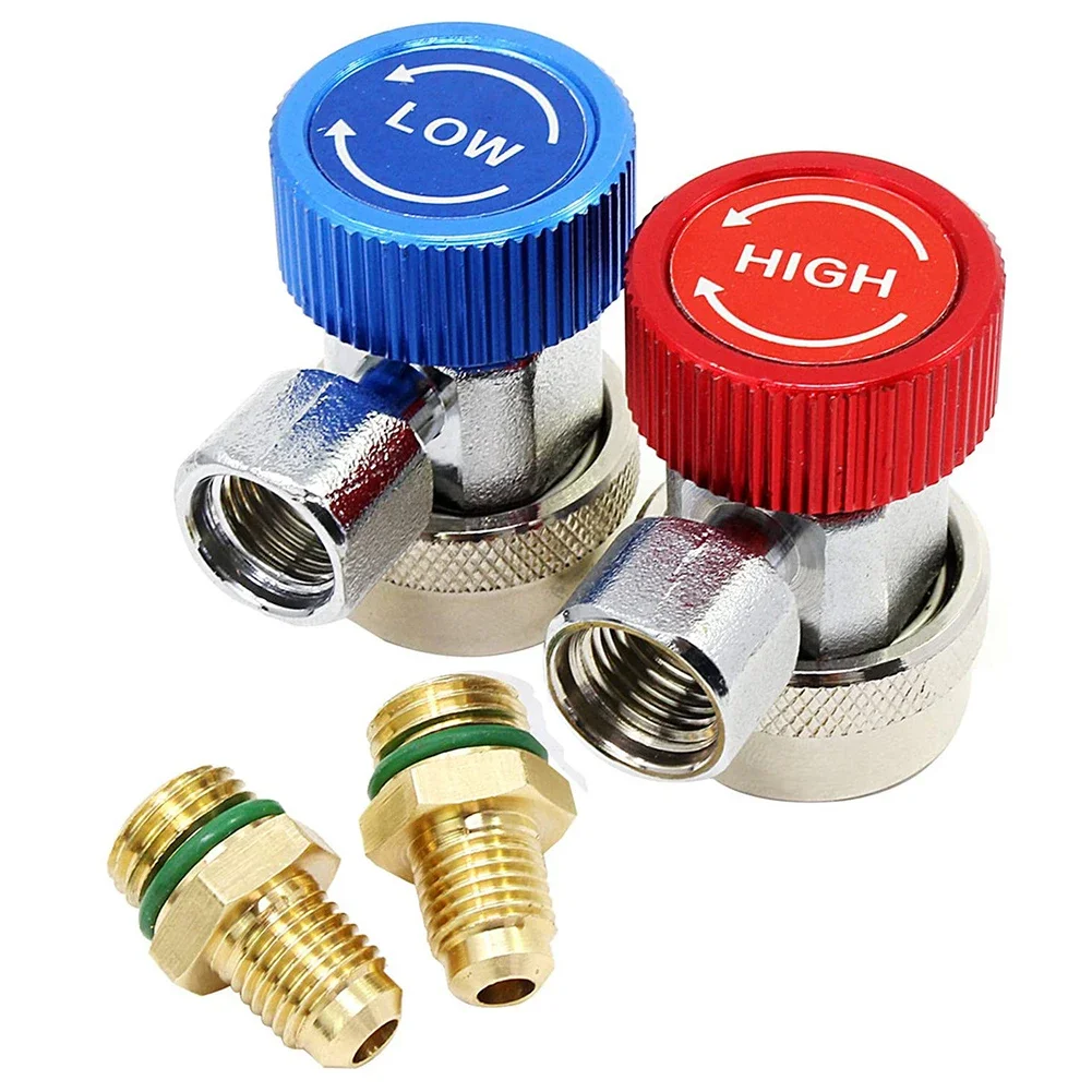 R134A Car Air Condition Quick Coupler Copper A/C Manifold Gauge Adapter A/C Adapter Quick Coupling Air Conditioning Accessories