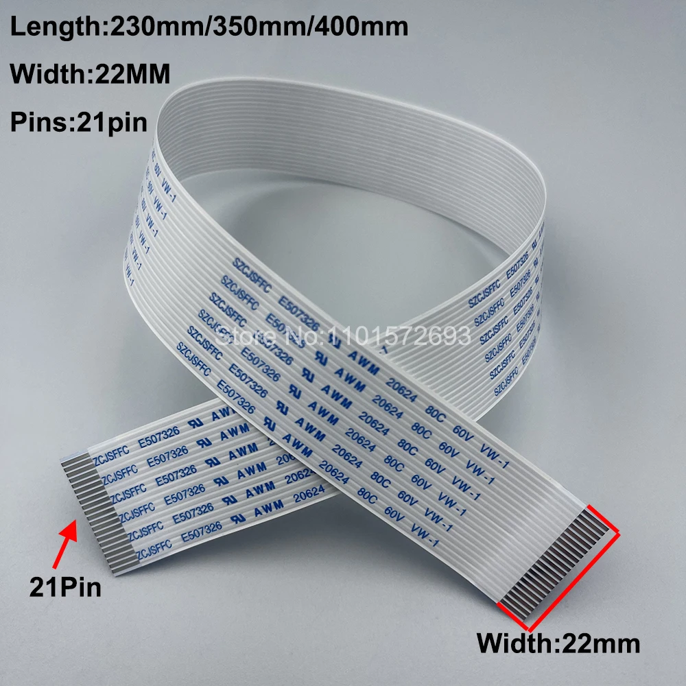 10PCS 21Pin FFC Flat Date Cable for Epson DX4 Print Head Cables of Roland VP300 VP540 SP300 SP540 RS540 RS640 XC540 XJ740 Mimaki