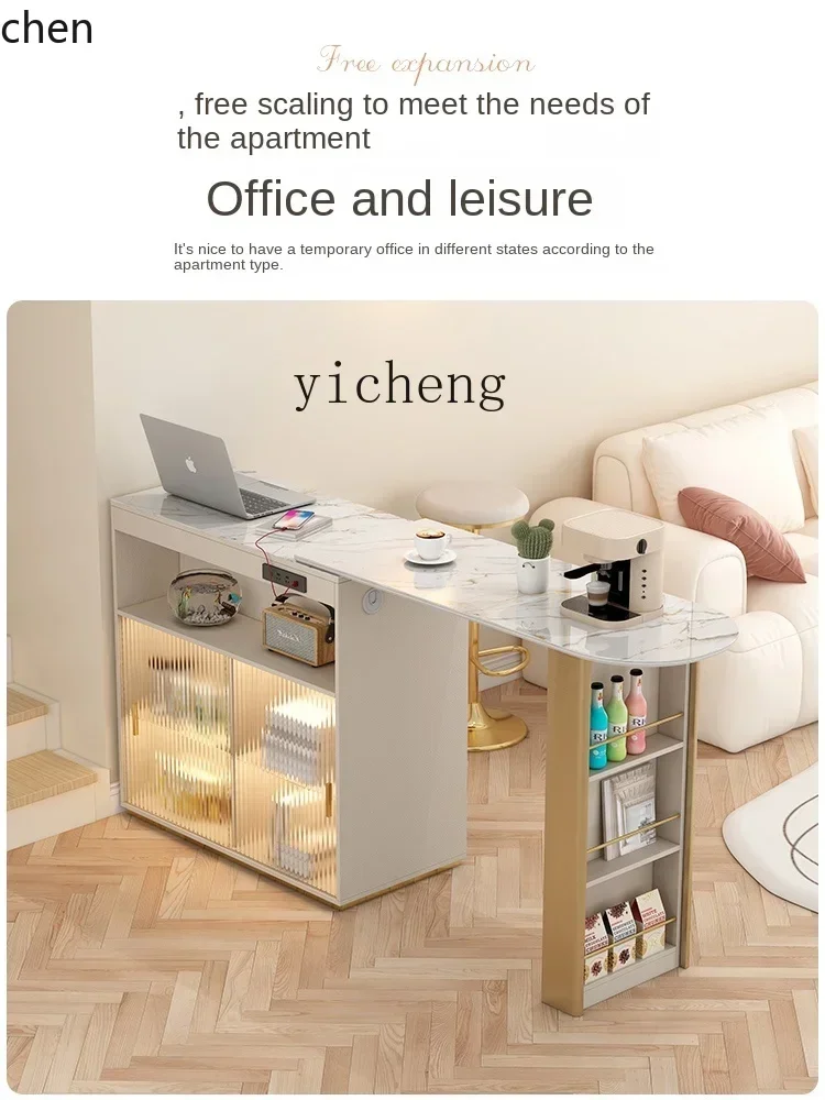 HYS  Plate Bar Cabinet Hallway Double-Sided Sideboard Cabinet Integrated Movable Household Corner L-Type