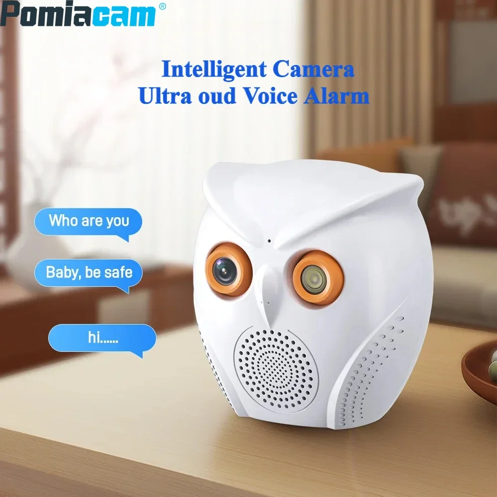 Indoor WiFi Camera with 5MP HD Video Surveillance Owl Shape Baby Monitor Smart Home Wireless CCTV Night Vision IP Camera