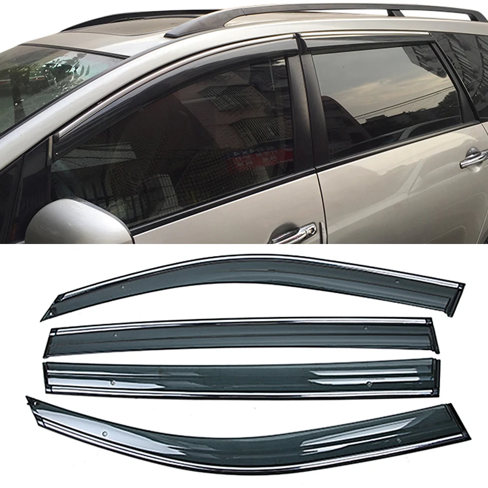 

For MITSUBISHI Grandis Space Wagon 2003-2011 Car Window Sun Rain Shade Visors Shield Shelter Protector Cover Trim Frame Sticker