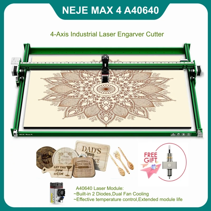 2023 NEJE Max 4 A40640 80W CNC Laser Engraver Cutter Machine for Superb Image Scanning Metal Engraving Wood Cutting Mark Tool