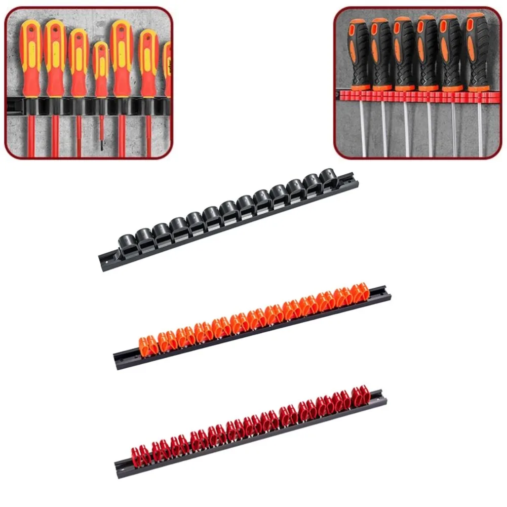 Screwdriver Organizer Wrench Organizer Hand Tool Holder Display Rack For Workshop Vice Wrench Storage Plastic Rail Wrench Hanger