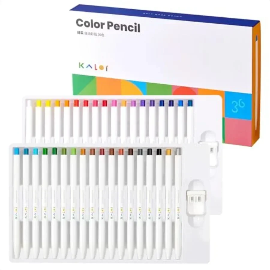 

KALOR 36 Premium Color Mechanical Pencil Set Refillable Soft Lead Cores 36 Count Pack of 1 Color Box Drawing Sketching Pens Pai