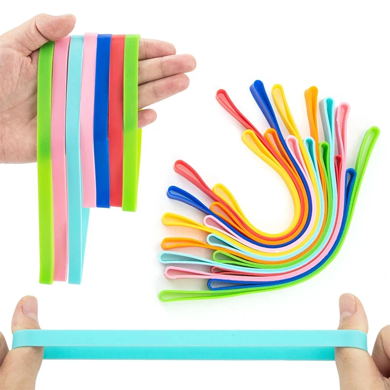 

12PCS Silicone Rubber Bands Large Multicolor Elastic Rubber Wrapping Bands For Notebook Office Outdoor Gear Gifts Packing Christ