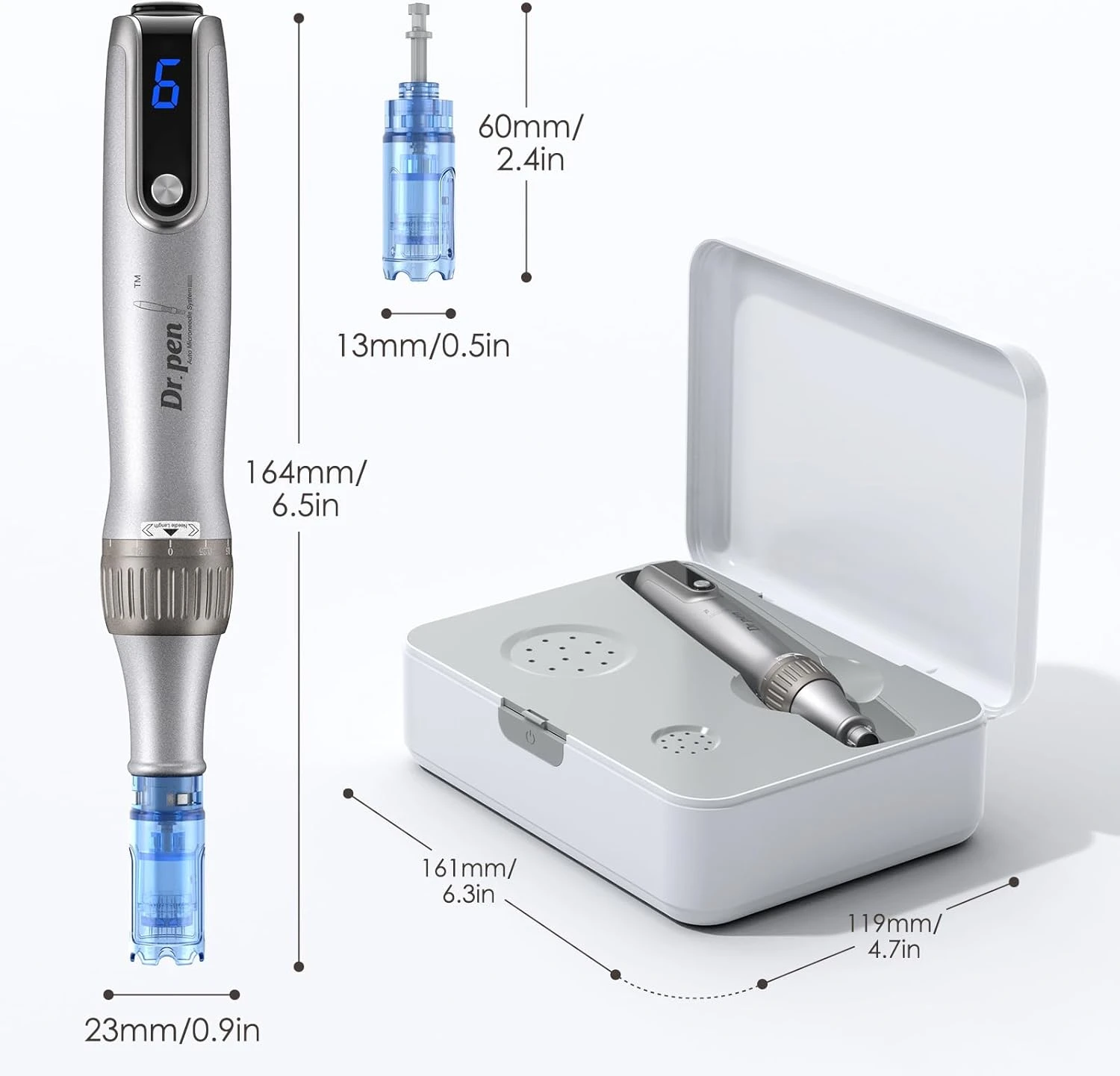 drpen-m8s-con-32-cartuchos-de-agujas-de-025mm-de-longitud-para-derma-pen