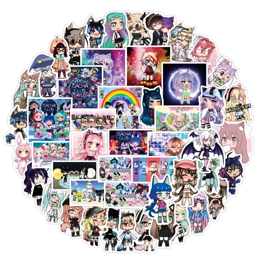 10/30/50pcs Gioco Sveglio Anime Gacha Vita Adesivi Decalcomanie Del Fumetto FAI DA TE Scrapbook Del Computer Portatile Del Telefono Chitarra Impermeabile Kawaii adesivo Decor