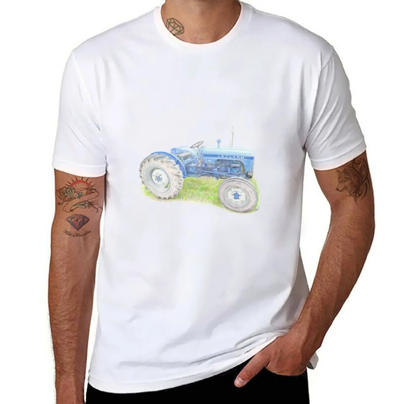 

Blue Classic Tractor T-Shirt man t shirt summer t shirts for man slim fit T-Shirt