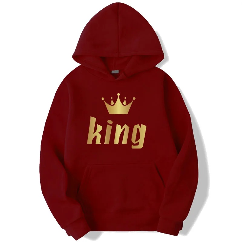Fashionable new men's sportswear classic king print hooded sweatshirt all season daily casual sports loose hooded jacket