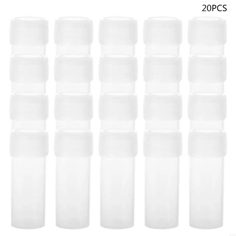 20 ชิ้น 5 มิลลิลิตรหลอดทดสอบพลาสติก Vials คอนเทนเนอร์แป้งหัตถกรรมสกรู Cap ขวดสําหรับสํานักงานโรงเรียนเคมีอุปกรณ์