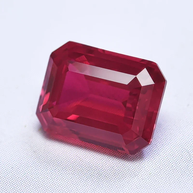 Lab Grown Ruby Emerald Cut Pigeon Blood Red Gemstone for Charms DIY Ring Necklace Earrings Materials Selectable AGL Certificate
