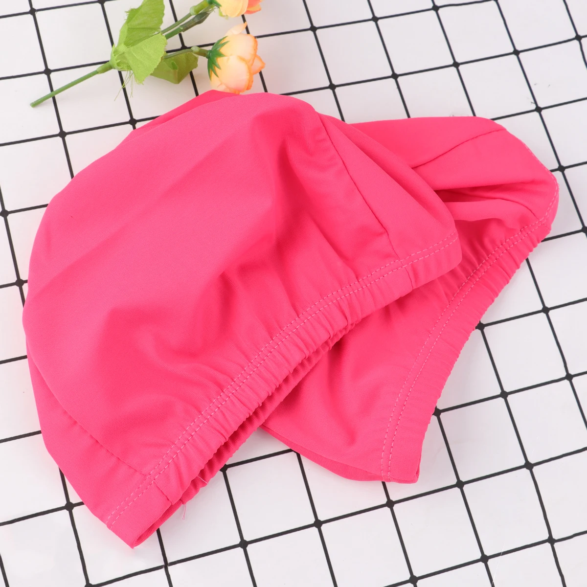 

2pcs Stretchable Polyester Swim Caps Comfortable Fit For Adult Men Women Uv Protection Quick Dry Elastic Unisex Long Hair Rose
