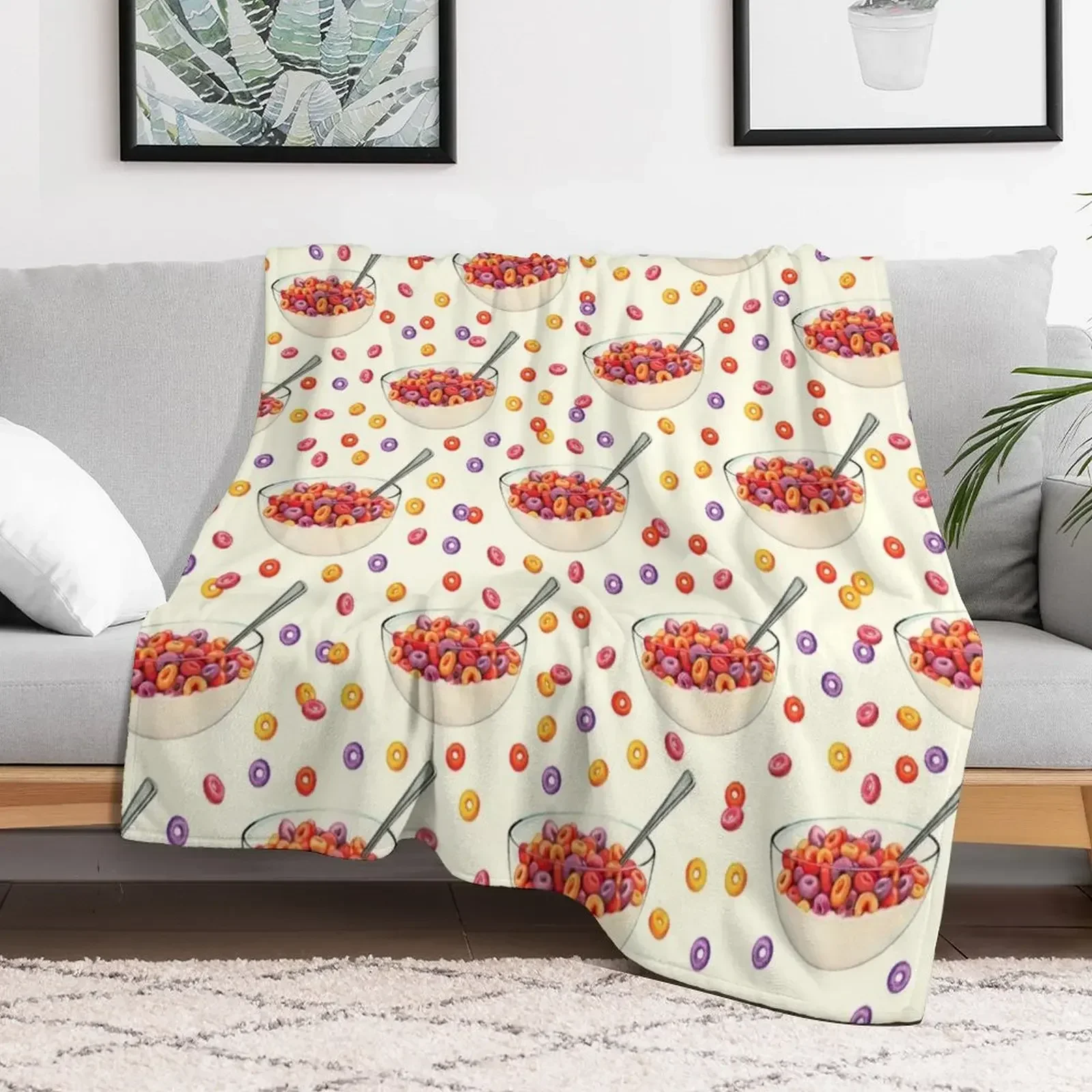 

Fruit Cereal Pattern Throw Blanket Decorative Beds Decorative Sofa Luxury Designer Blankets