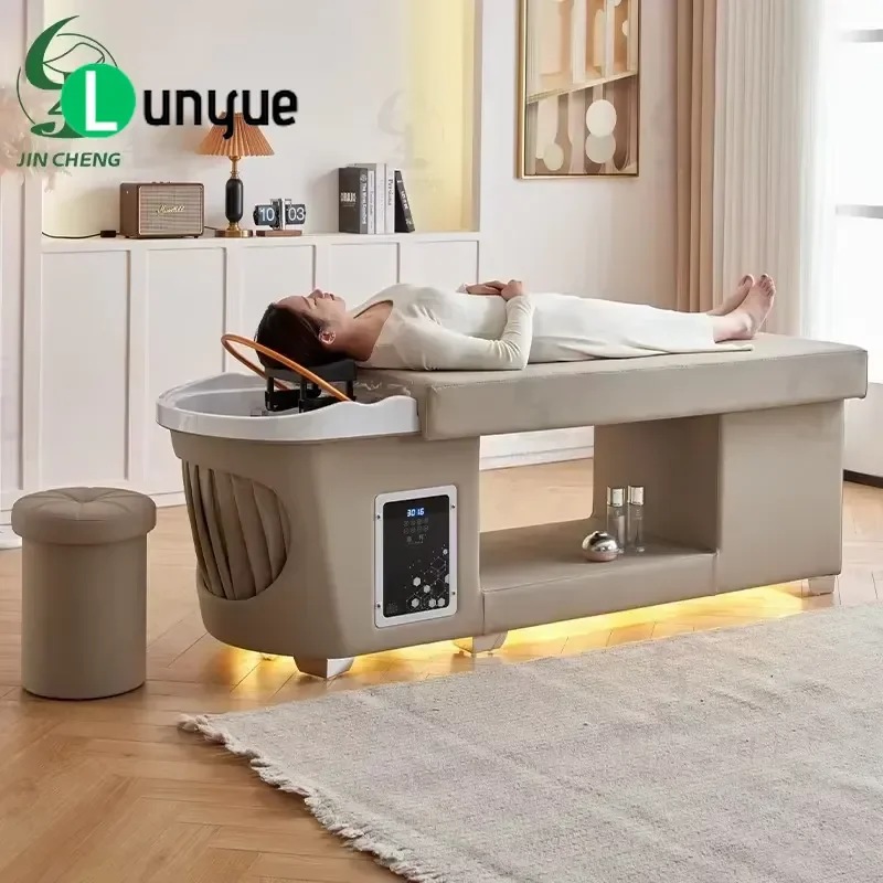 Modern Shampoo Chair with Light Japanese Head Treatment Bed Furniture for Hair Wash Face Cleaning Comfortable Styling