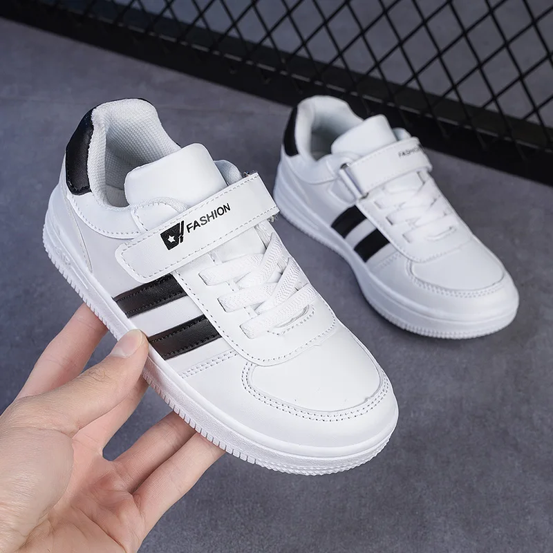 Kinder-Schulsport-Wanderschuhe, modische weiße Freizeit-Sneaker für Jungen und Mädchen, rutschfeste Kinder-Laufschuhe mit weicher Sohle – Detail 3
