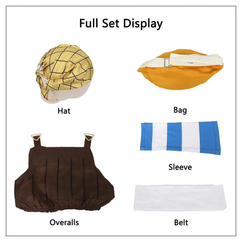 Disfraces de Cosplay Usopp, una pieza de Anime, uniforme de juego de rol, peluca, vestido de Carnaval de Halloween para hombres yj4k