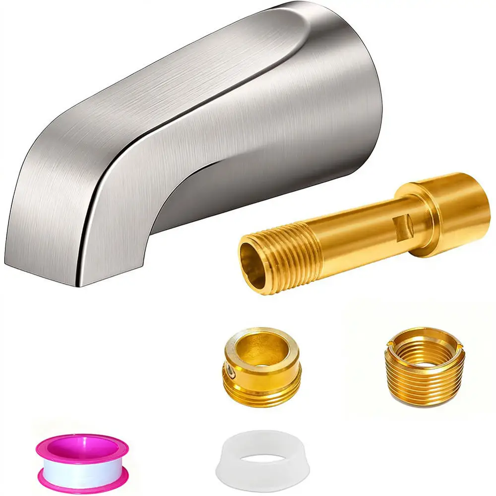 Solid Brass Bathtub Spout Matte Black Finish Metal Tub Faucet Replacement Wall Mounted Bathroom Accessory Simple Style Hardware