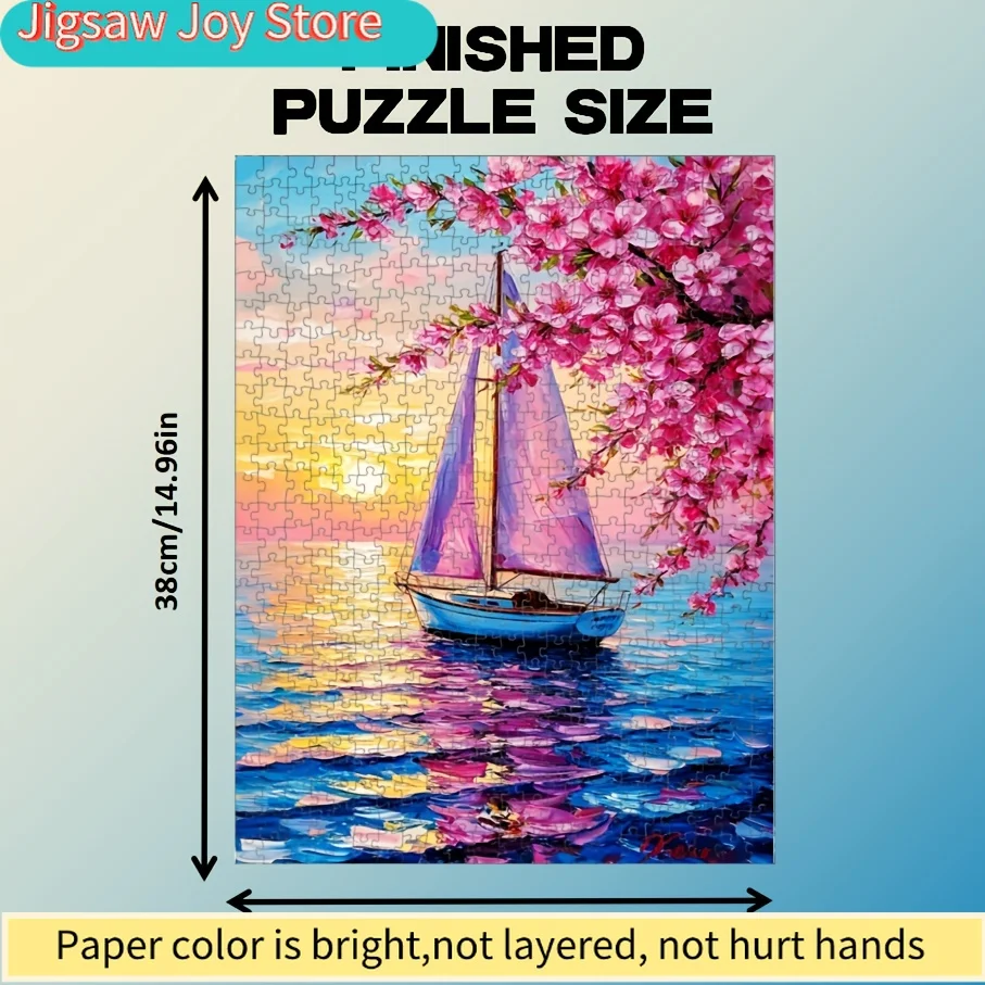 1 Box () Mini-Size Paper Puzzle Pieces Fit Together Perfectly for Adults – "Sailing Plum Blossom" Portable Card Game for Parti