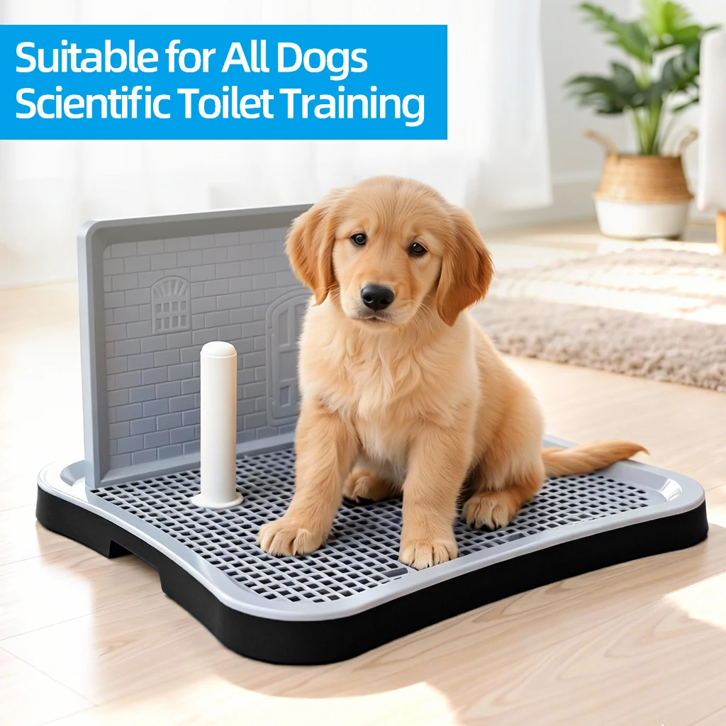 Hundetoilette mit Schutzgitter, Einfache Reinigung, Indoor-Hundeklo mit Abnehmbarer Halterung für Kaninchenkäfige, Kätzchen und Hauskatzen – Detail 5