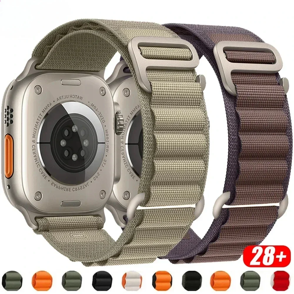 جبال الألب حزام ل أبل أشرطة ساعات يد 44 مللي متر 40 مللي متر 49 مللي متر 45 مللي متر 41 مللي متر 38 مللي متر 42 مللي متر النايلون سوار Iwatch الترا 2 سلسلة 9 3 4 5 6 7 8 SE حزام #2