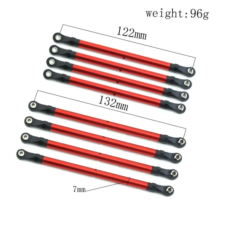 8 PCS Aluminum Alloy RC Link Rod Linkage Set 313MM Wheelbase for 1/10 AXIAL SCX10 90046 TRX4 RC Crawler Car Accessories Truck
