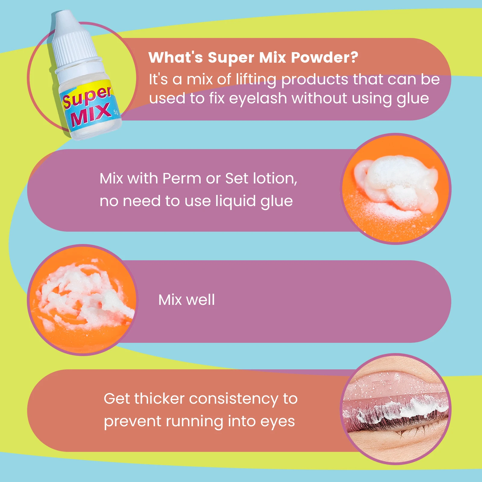 PERMANIA 5g Puder do Liftingu Rzęs Super Mix Roztwór do Trwałej na Rzęsy Bez Kleju do Koreańskiego Liftingu Rzęs Narzędzie do Urody i Zdrowia