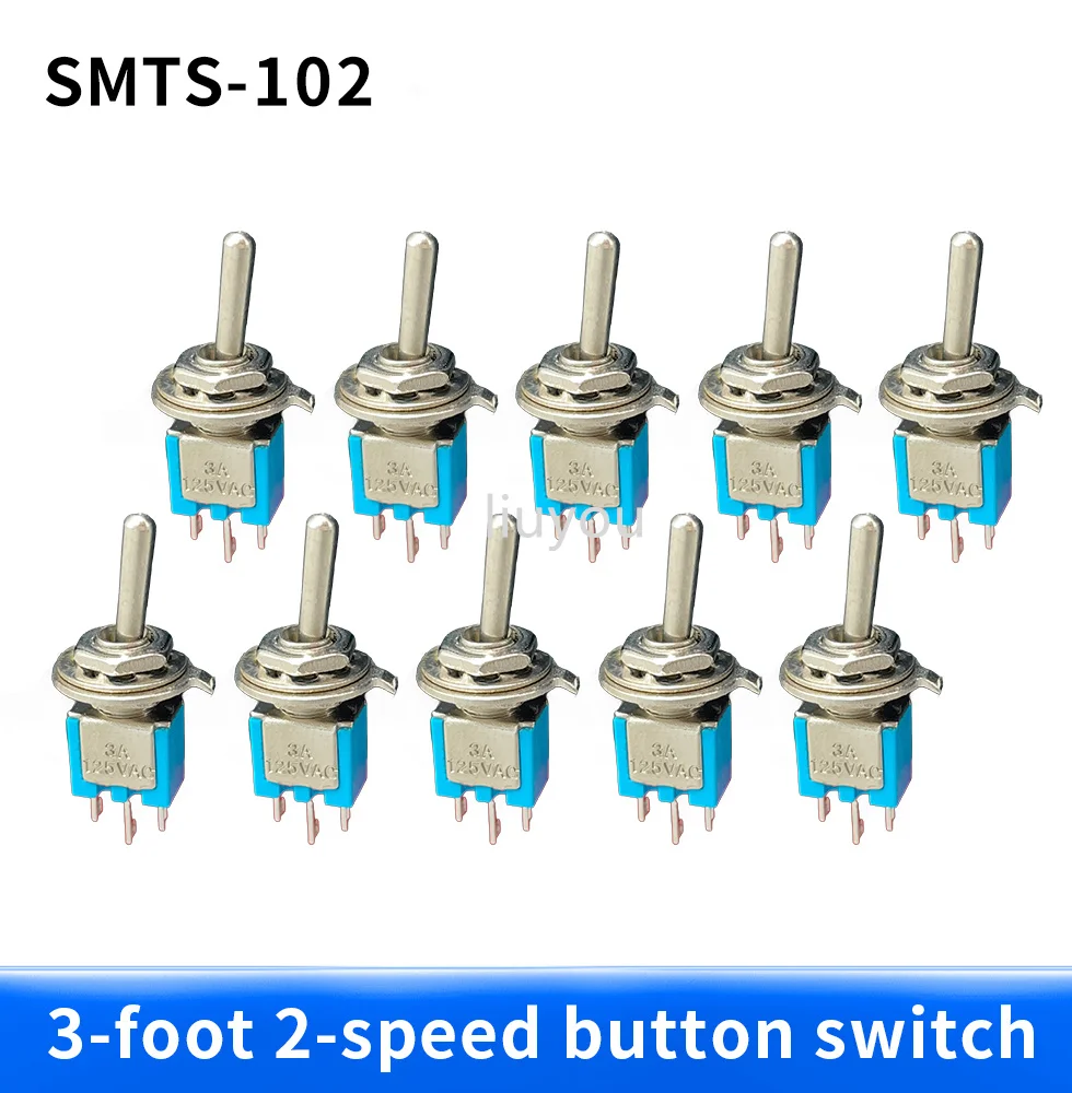 SMTS 102 Interruptor, 3 Pinos, Micro Rocker de 2 Posições, Engrenagem, 6A125V, AC, 10PCs, 5PCs