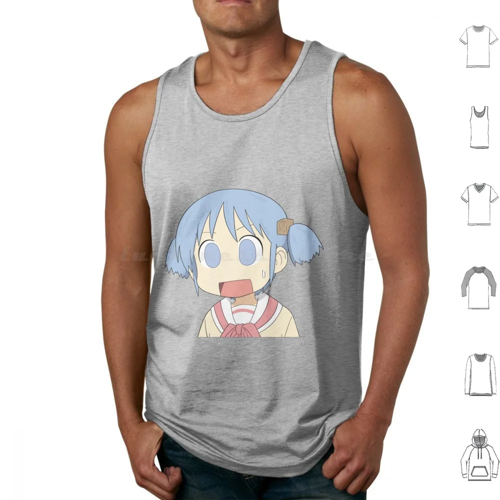 Nichijou-Mio Tank Tops Vest Sleeveless Nichijou Yuukos Nezumi Sakamoto Nichijou Obk Obake Nichijou Raven Crow Raven Obk Obake