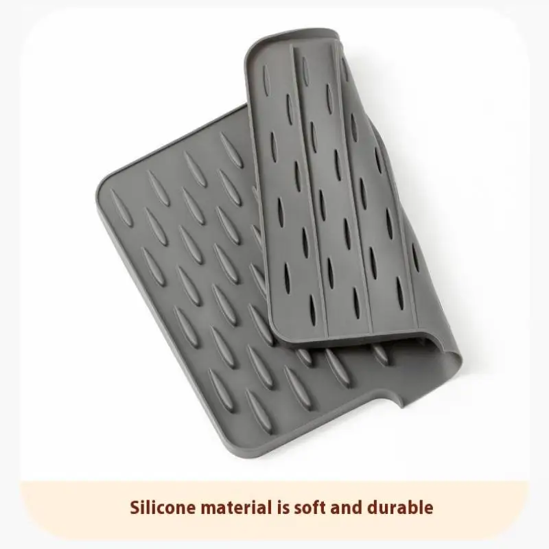 

1Pcs Silicone Dish Drying Mat Pots Dish Drain Mat For Kitchen Tableware Non-slip Mats Anti-scald Coaster Kitchen Utensils