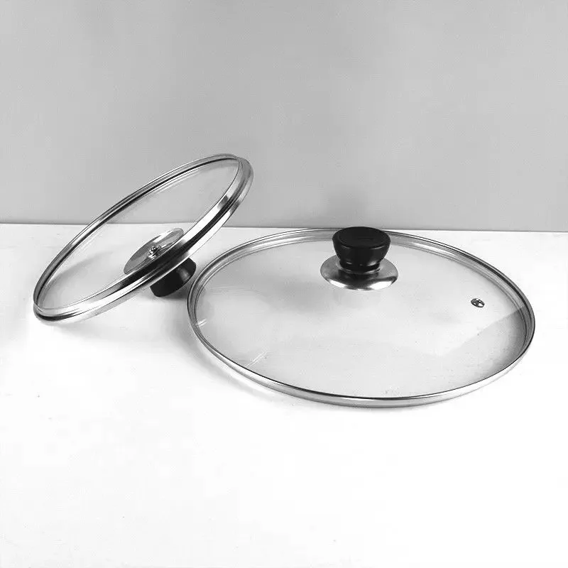 Pot Cover Tempered Glass Round Frying Pan Cover Visible Vertical Lid Pot Lid Cookware Parts Kitchen Accessories 20-30cm