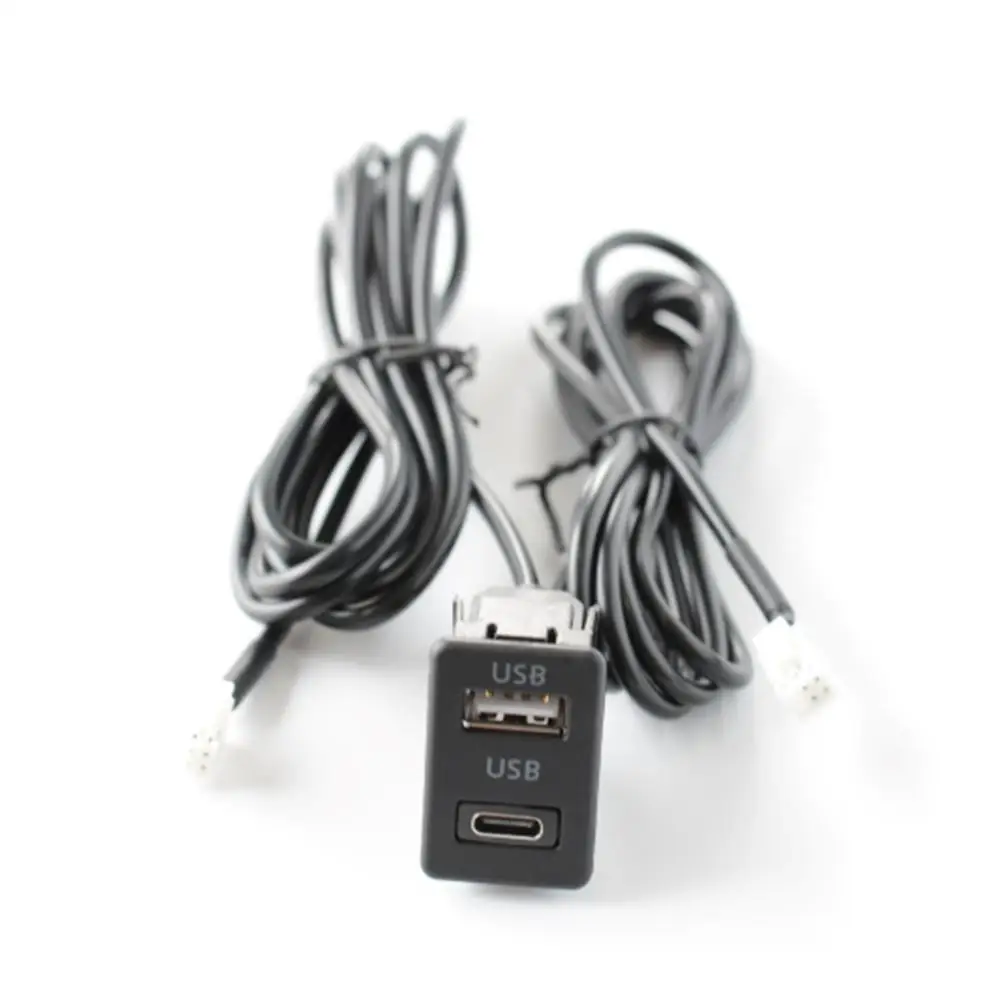 Car USB+TYPE-C Socket Base For Changing Car Android- Navigation System To 4-pin 6-pin USB+TYPE-C Auto Fixed Panel Socket