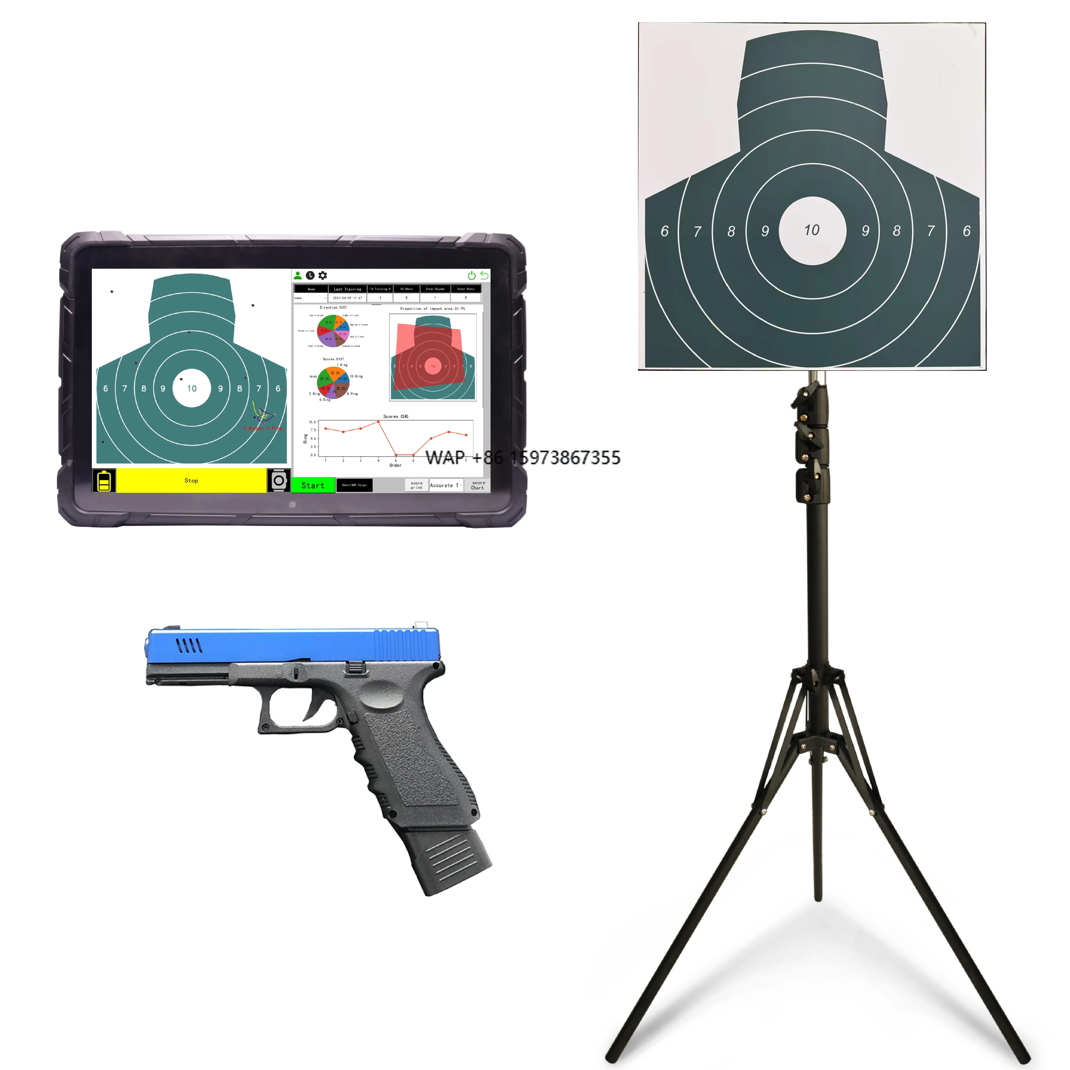 

Score Analysis Plate for Long-Range Accurate Target Shooting with Trainer, Accuracy and Response Bits