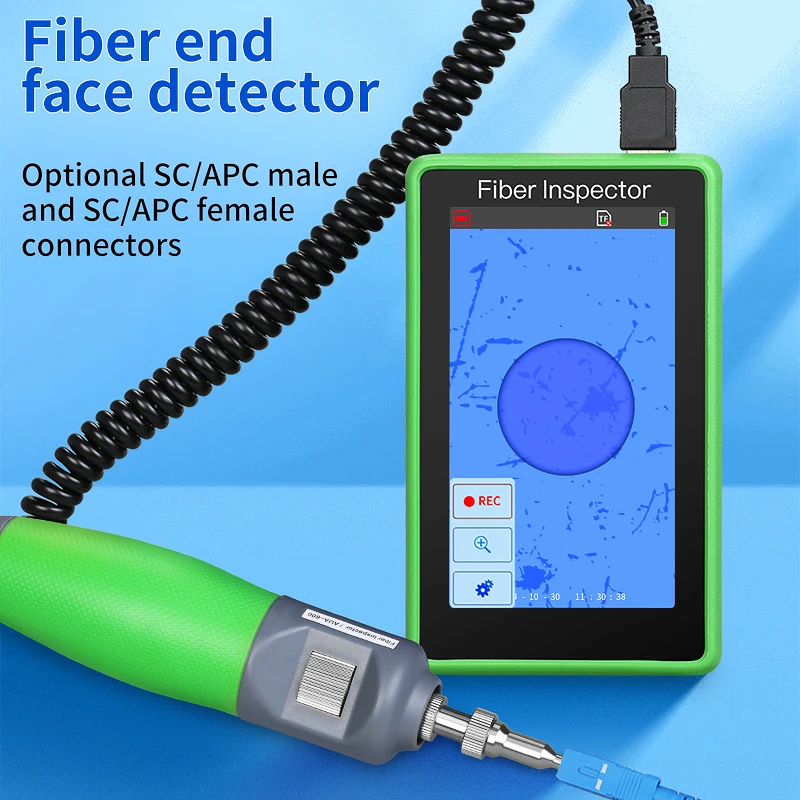 L-600 Optical Fiber End Face Detector Fiber Video Display Probe 400X Microscope SC FC ST LC Interface Optical Fiber Inspect Tool