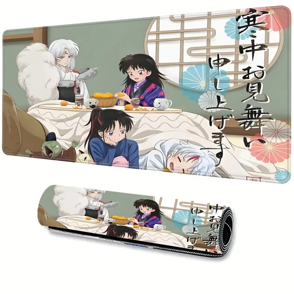

Xxl Mouse Pad Anime Inuyasha Big Mousepad Office Computer Accessories Deskmat Large Household Non-slip Mausepad Gamer Mat 90x40
