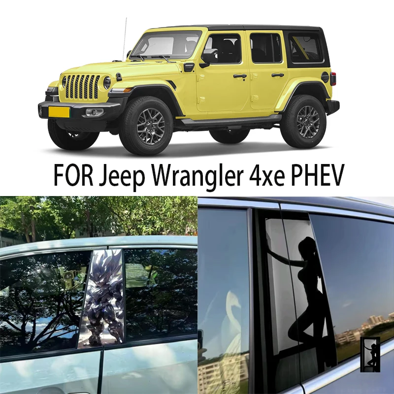 Door Window Decoration Trims Pillar Posts Stickers Auto Styling for Jeep Wrangler 4xe PHEV Car accessories