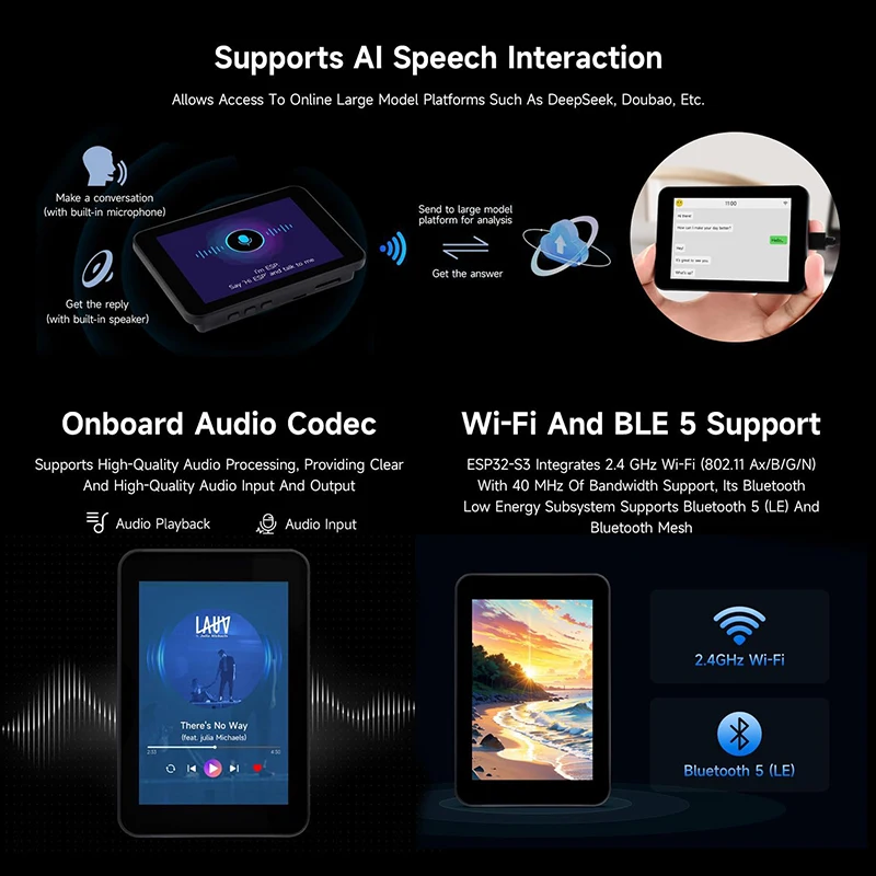 Waveshare ESP32-S3 3.5inch IPS 320x480 Touchscreen LCD Display Development Board with Camera for Arduino IDE ESP-IDF AI deepseek