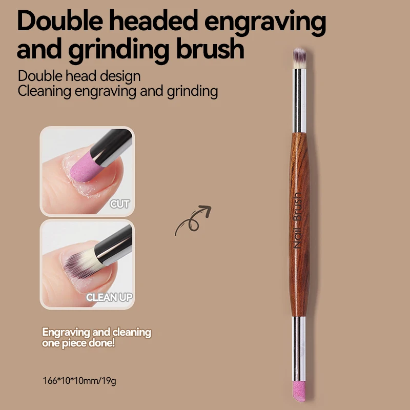 แปรงเล็บสองหัว กำจัดหนังกำพร้า ตัดแต่งเล็บ ตะไบเล็บ อุปกรณ์ทำเล็บ ขัดเงา กำจัดหนังที่ตายแล้ว ปากกาขัดเล็บ