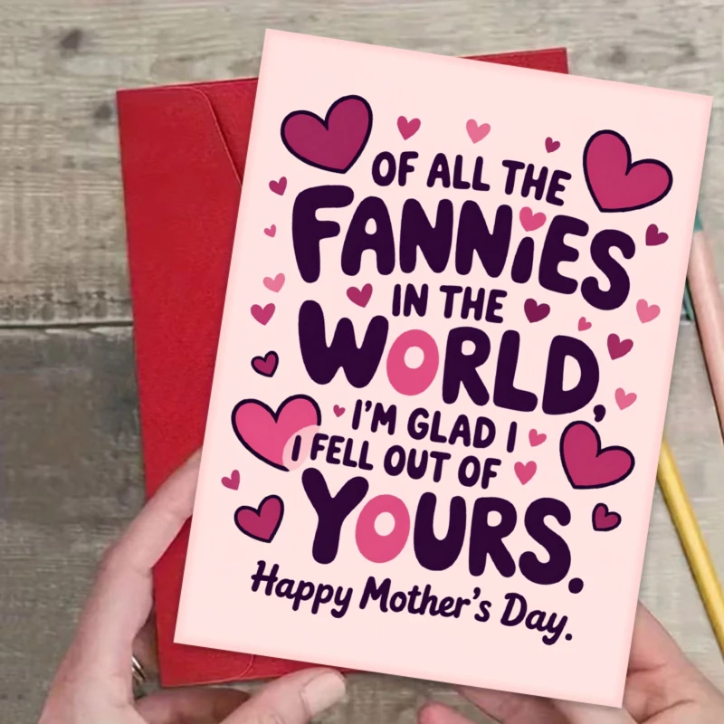 1set with Envelope Mother's Day Card, Funny & Heartfelt Sentimental for Mom - Unique Motherhood Wishes from or - Happy Wedding