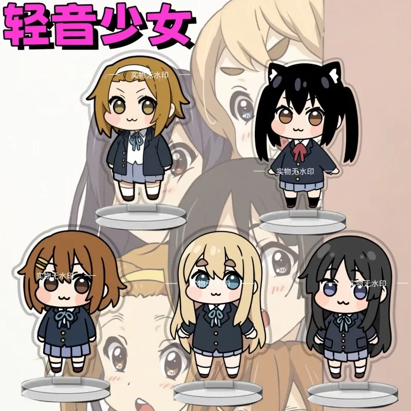 

K-on Anime Figures Stand Model Plate Akiyama Mio Desktop Decoration Plate Desk Tainaka Ritsu Decor Standing Kid Friends Gift Toy