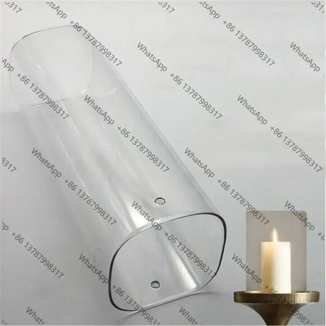 Clear Square Cylinder Glass Shade Replacement for Candlestick Lamp Transparent Long Tube Glass Lampshade for Lighting Parts