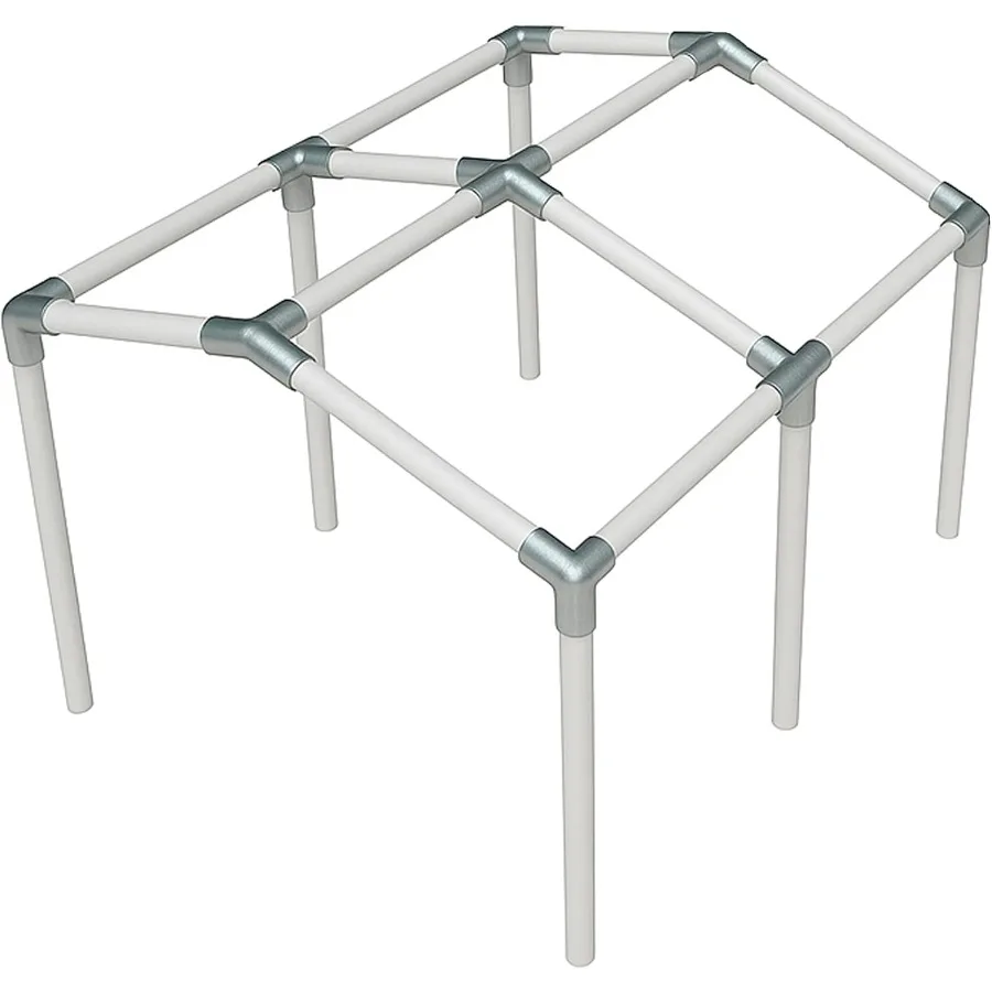 طقم تركيبات المظلة 1-3/8 موصلات مرآب ذات إطار منخفض الذروة مجموعة كاملة لـ 6 أرجل شديدة التحمل 16 مقياس فولاذ مجلفن مناسب f