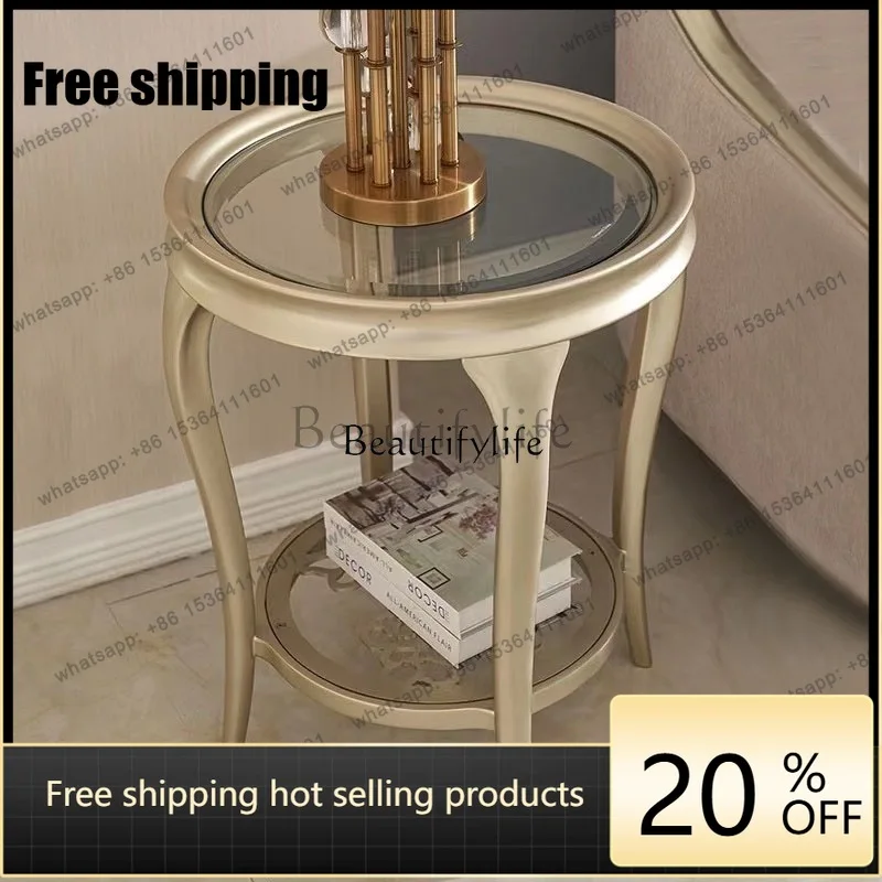 Factory Direct American Light Luxury Solid Wood Corner Few Living Room Household Small Apartment Modern Side Few