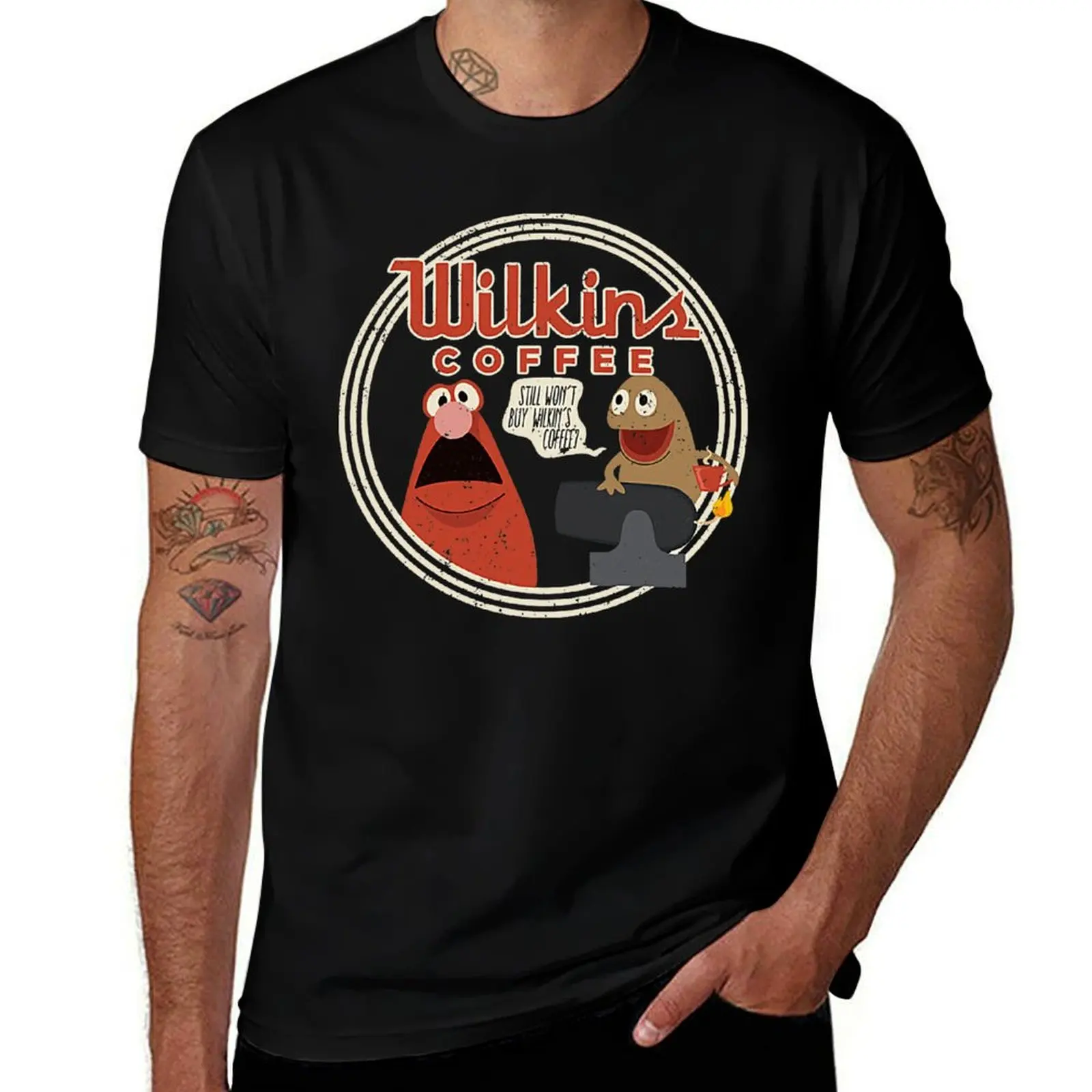 

Wilkin's Coffee T-Shirt plain blue archive Clothing t shirts for men