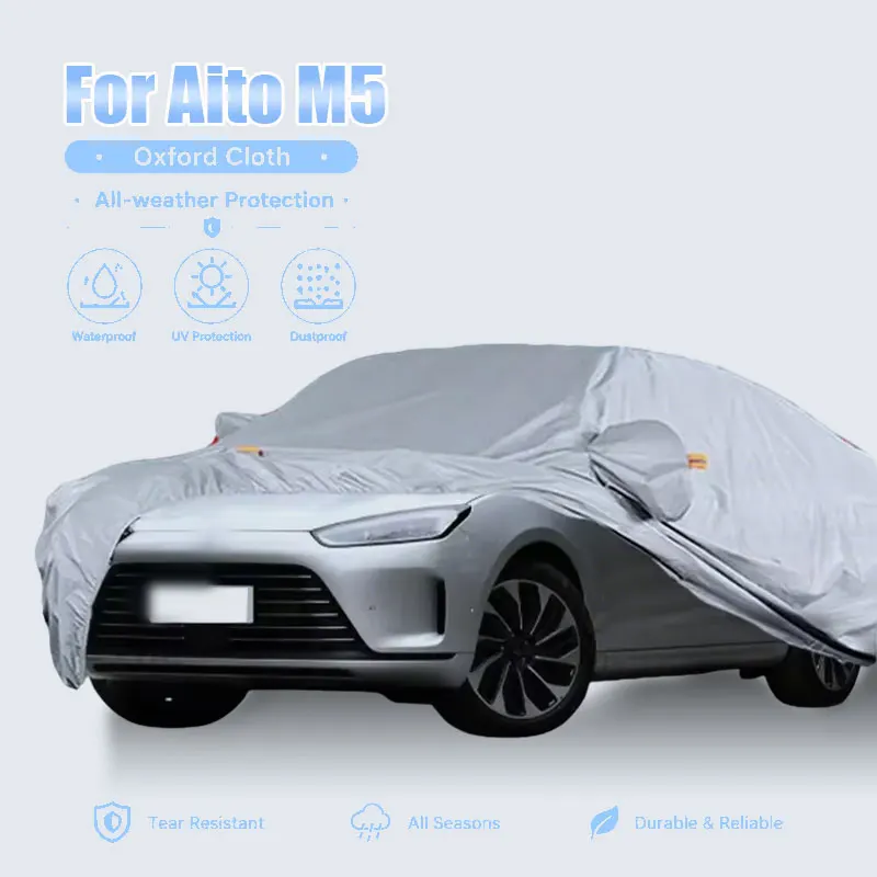 For Aito M5 Full Car Cover UV Protection Winter Insulation Rainproof Snowproof Anti-Frost All Weather Outdoor Cover