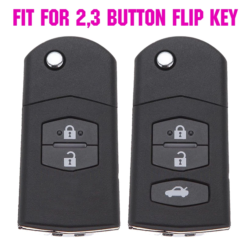 Fit For Mazda 2 Demio 3 5 6 M5 CX7 CX9 RX8 MX5 MPV Keyring Case Fob Shell Skin Holder 3 Button Silicone Remote Flip Key Cover